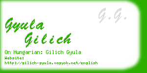 gyula gilich business card